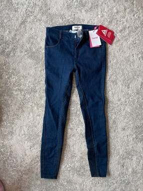 Horze Junior Denim Full Seat Riding Breeches Size Kids Large
